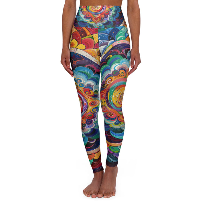 Vibrant Cosmic Mandala - High Waisted AOP Yoga Leggings - All Over Prints - g(0D·IO) - XS - -