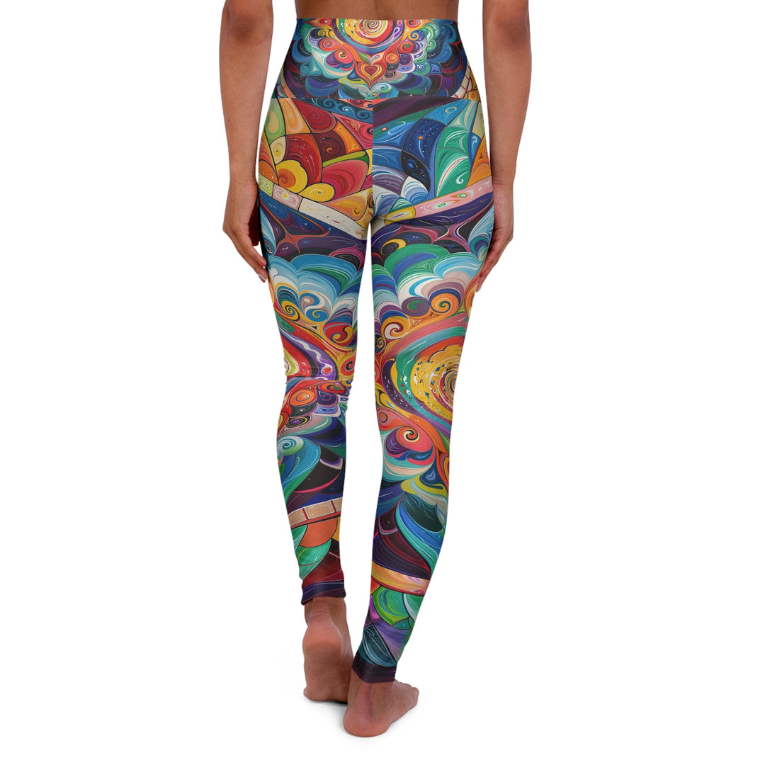 Vibrant Cosmic Mandala - High Waisted AOP Yoga Leggings - All Over Prints - g(0D·IO) - XS - -