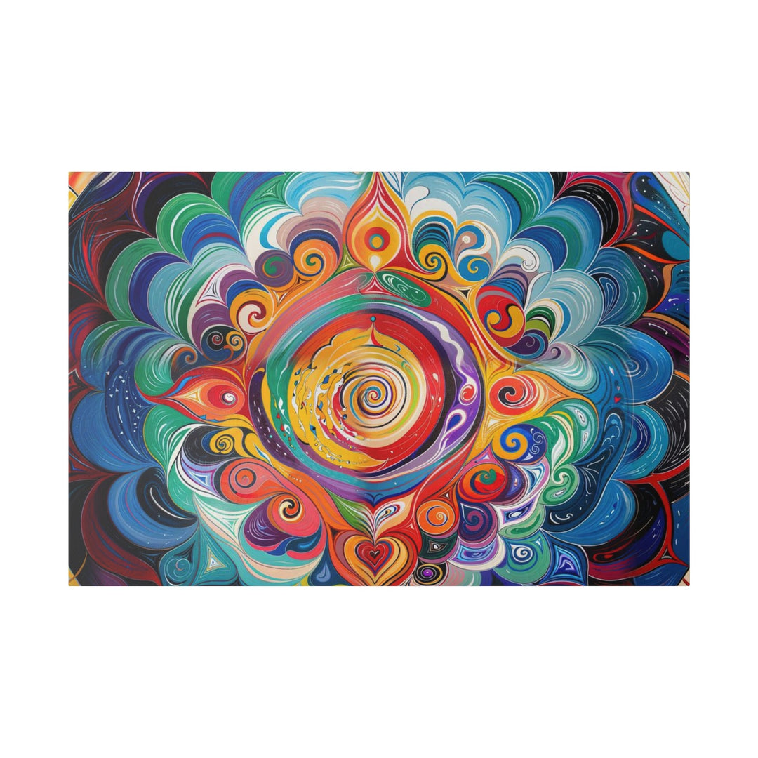 Vibrant Cosmic Mandala - Matte Canvas - Canvas - g(0D·IO) - 48″ x 32″ (Horizontal) - 0.75'' -