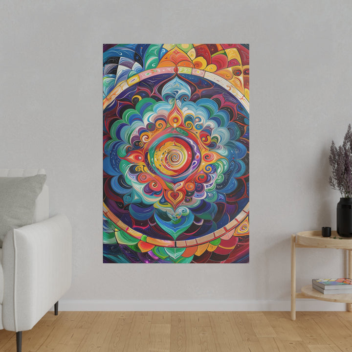 Vibrant Cosmic Mandala - Matte Canvas - Canvas - g(0D·IO) - 32" x 32" (Square) - 0.75'' -