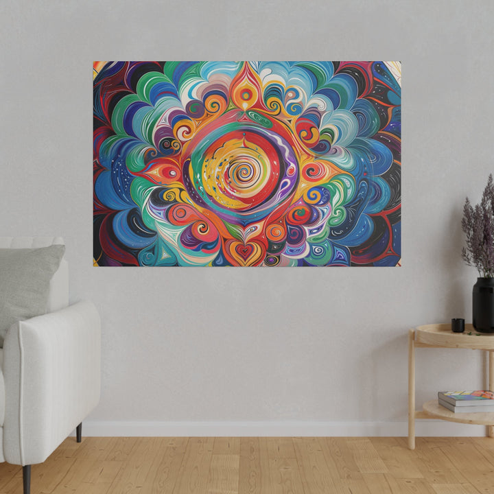 Vibrant Cosmic Mandala - Matte Canvas - Canvas - g(0D·IO) - 32" x 32" (Square) - 0.75'' -