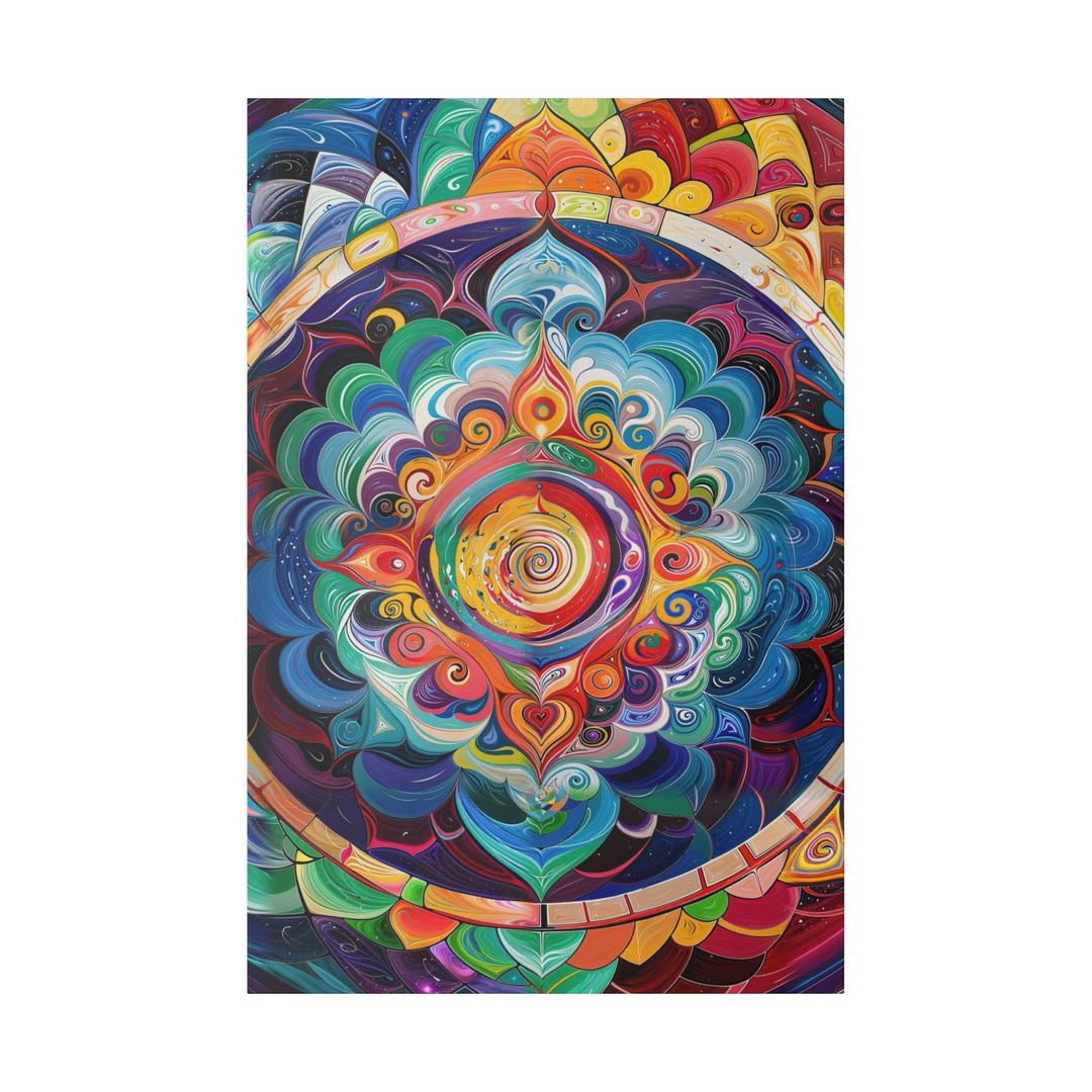 Vibrant Cosmic Mandala - Matte Canvas - Canvas - g(0D·IO) - 32″ x 48″ (Vertical) - 0.75'' -