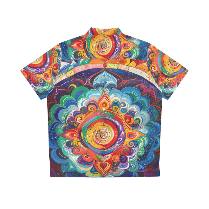 Vibrant Cosmic Mandala - Men's Hawaiian Shirt - All Over Prints - g(0D·IO) - S - Black -