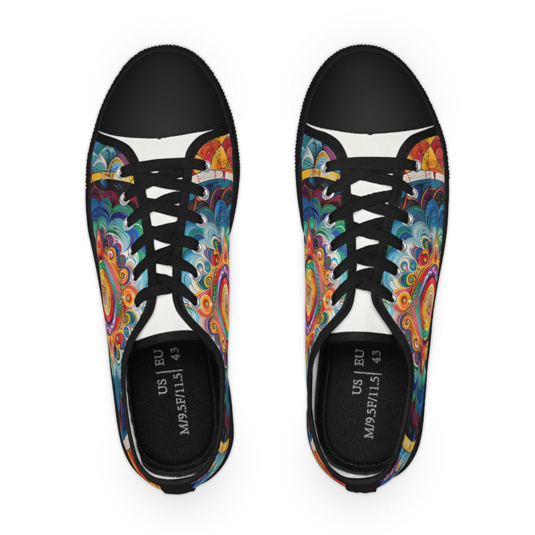 Vibrant Cosmic Mandala - Men's Lowtop Sneakers - Shoes - g(0D·IO) - US 5 - Black sole -