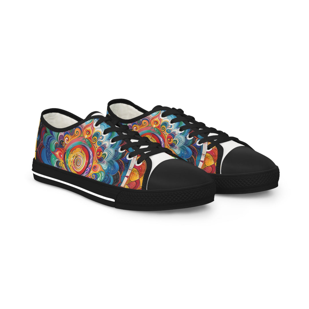 Vibrant Cosmic Mandala - Men's Lowtop Sneakers - Shoes - g(0D·IO) - US 5 - Black sole -