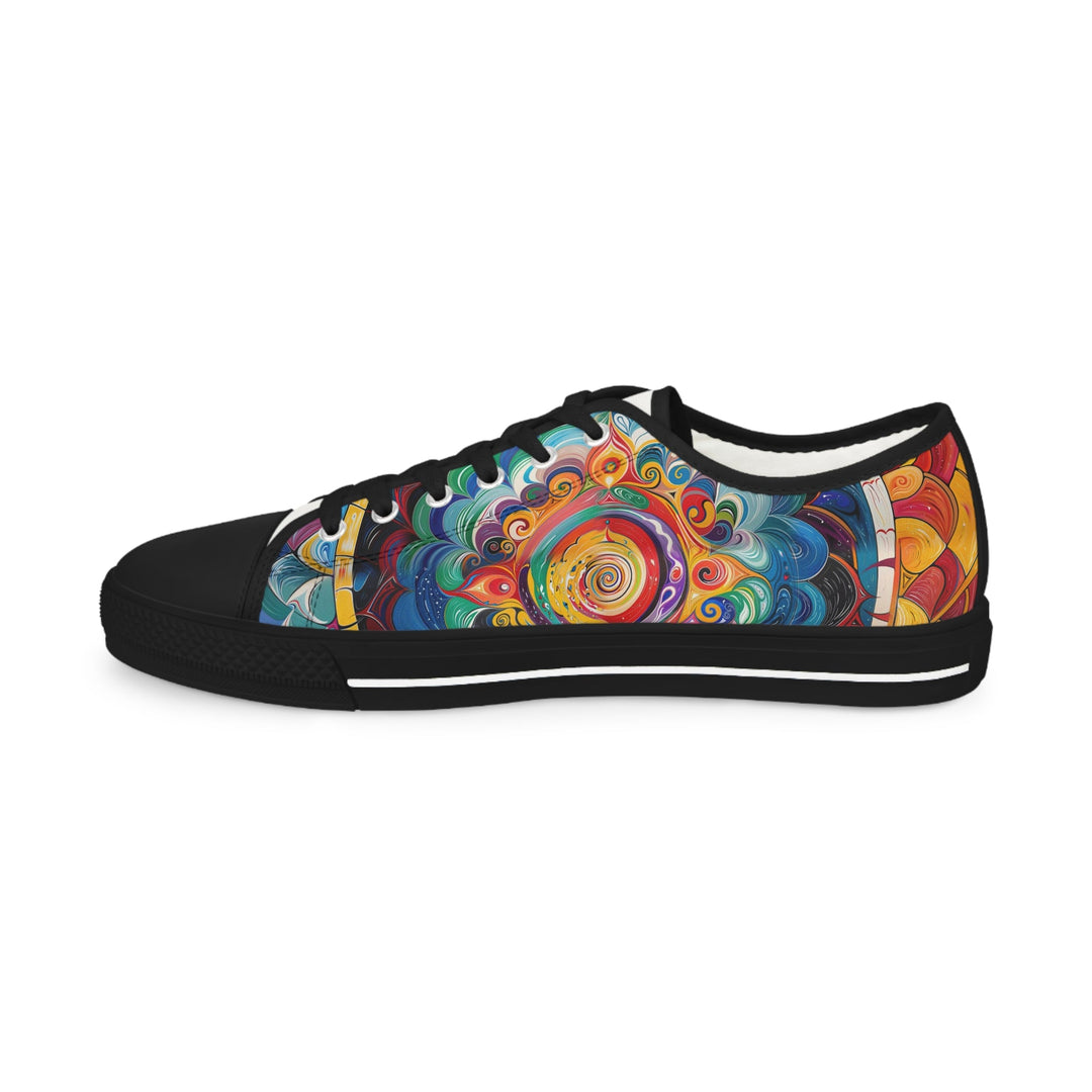 Vibrant Cosmic Mandala - Men's Lowtop Sneakers - Shoes - g(0D·IO) - US 5 - Black sole -