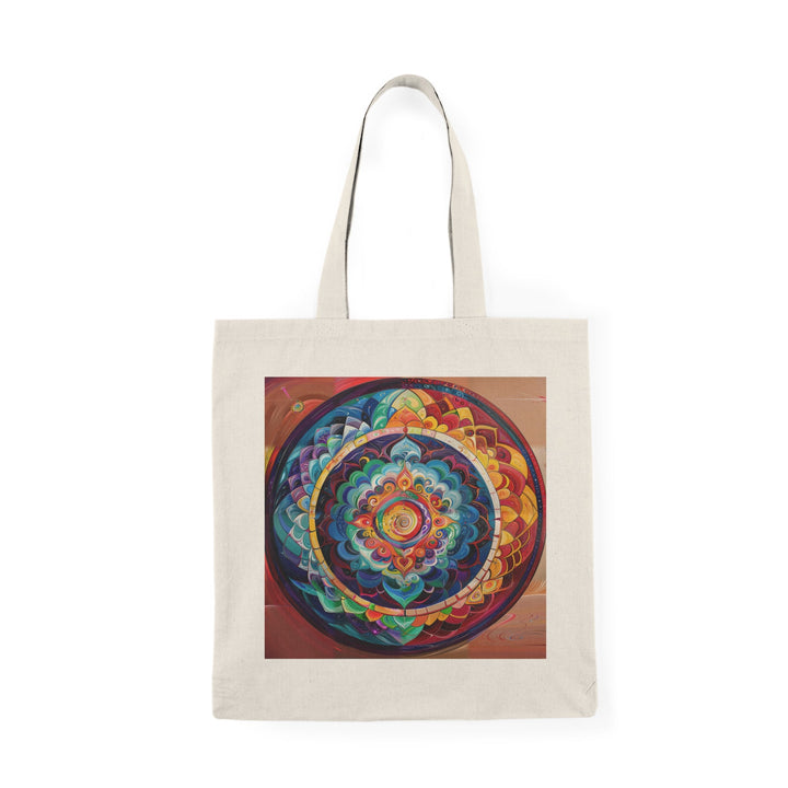 Vibrant Cosmic Mandala - Natural Tote Bag - Bags - g(0D·IO) - 15" x 16" - Natural -