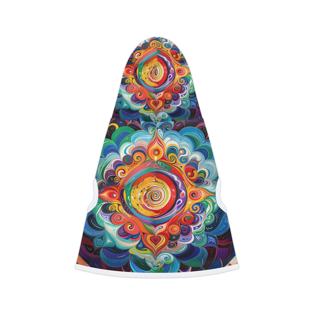 Vibrant Cosmic Mandala - Pet Hoodie - Pets - g(0D·IO) - XXS - Black Rib -