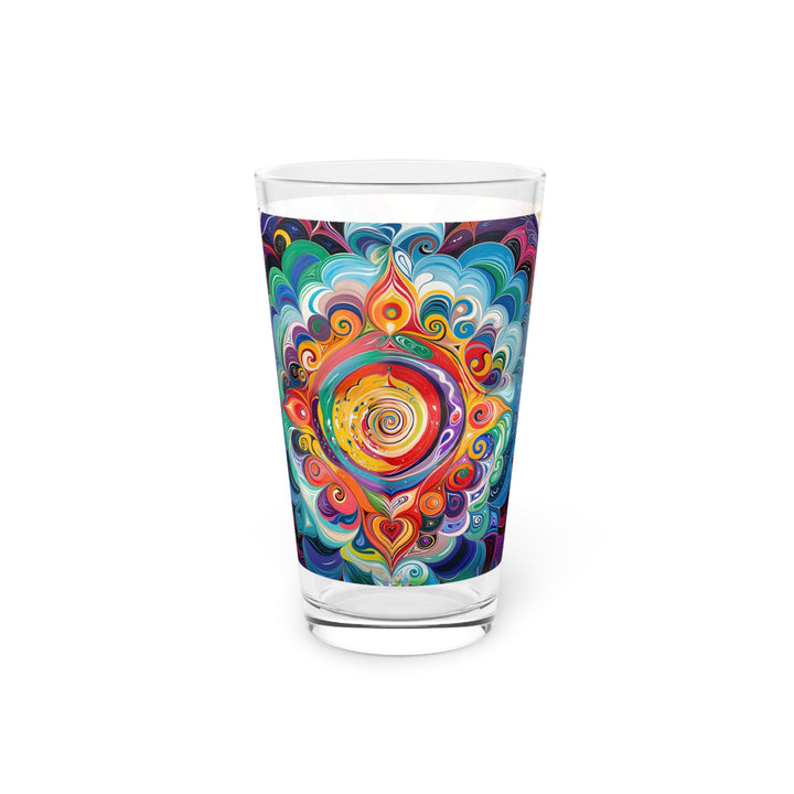 Vibrant Cosmic Mandala - Pint Glass - Mug - g(0D·IO) - 16oz - -