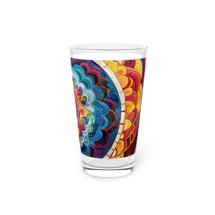 Vibrant Cosmic Mandala - Pint Glass - Mug - g(0D·IO) - 16oz - -