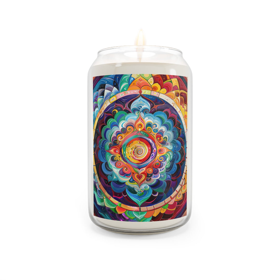 Vibrant Cosmic Mandala - Scented Candle - Home Decor - g(0D·IO) - Sea Breeze - 13.75oz -