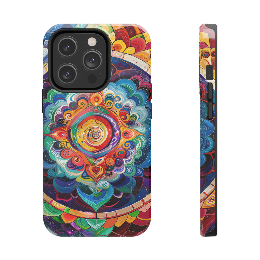 Vibrant Cosmic Mandala - Tough Phone Case - Phone Case - g(0D·IO) - iPhone 14 Pro - -