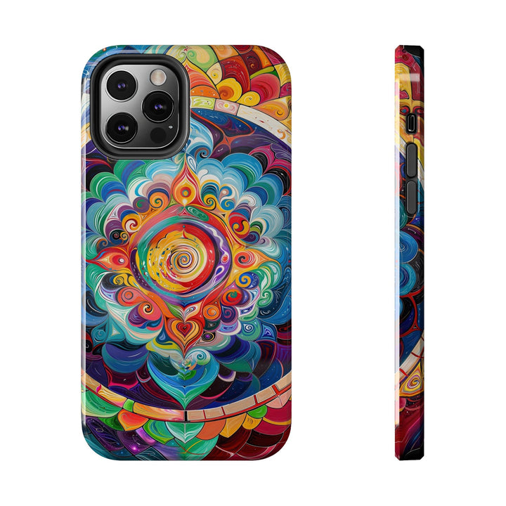 Vibrant Cosmic Mandala - Tough Phone Case - Phone Case - g(0D·IO) - iPhone 12 Pro - -