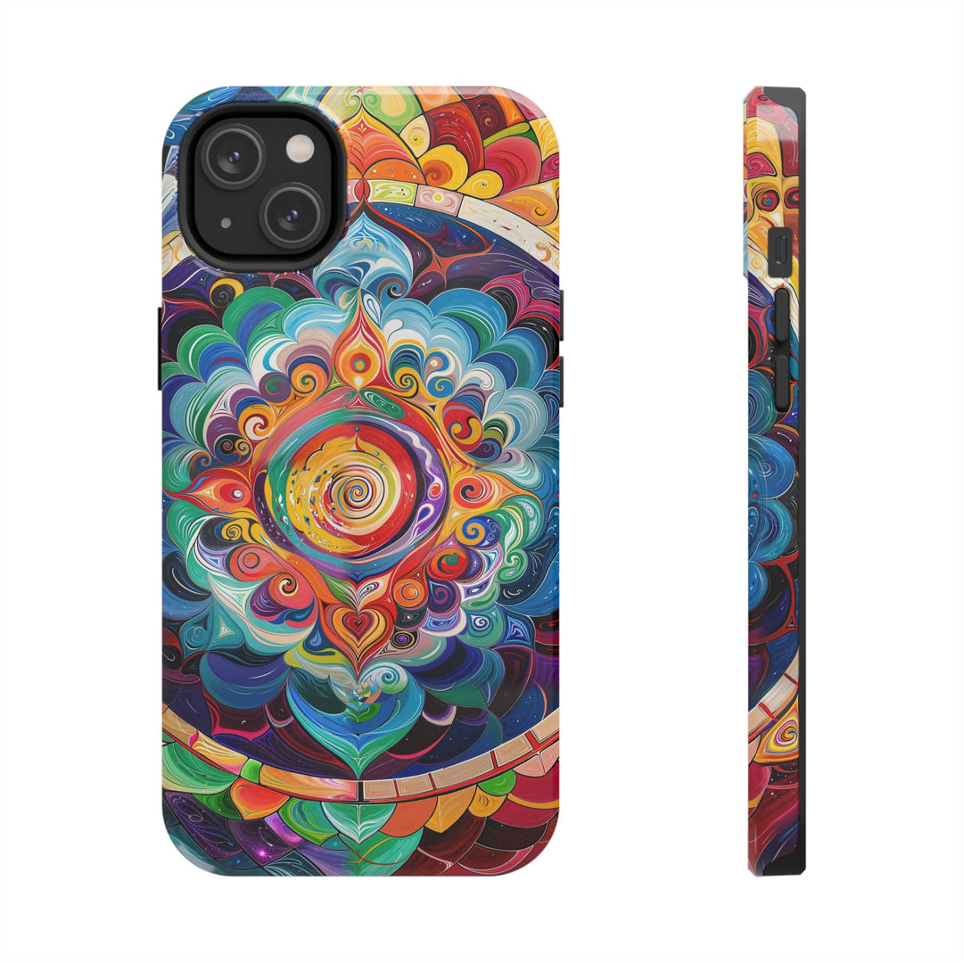 Vibrant Cosmic Mandala - Tough Phone Case - Phone Case - g(0D·IO) - iPhone 14 Plus - -