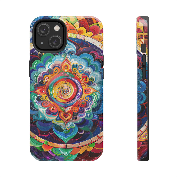 Vibrant Cosmic Mandala - Tough Phone Case - Phone Case - g(0D·IO) - iPhone 14 - -