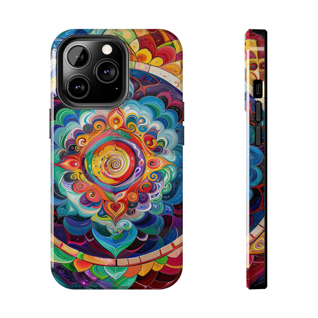 Vibrant Cosmic Mandala - Tough Phone Case - Phone Case - g(0D·IO) - iPhone 13 Pro - -