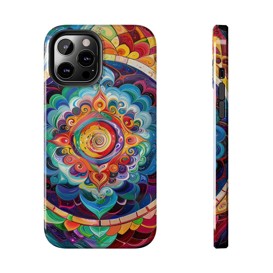 Vibrant Cosmic Mandala - Tough Phone Case - Phone Case - g(0D·IO) - iPhone 12 Pro Max - -