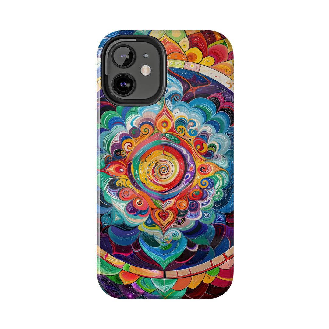 Vibrant Cosmic Mandala - Tough Phone Case - Phone Case - g(0D·IO) - iPhone 13 Mini - -