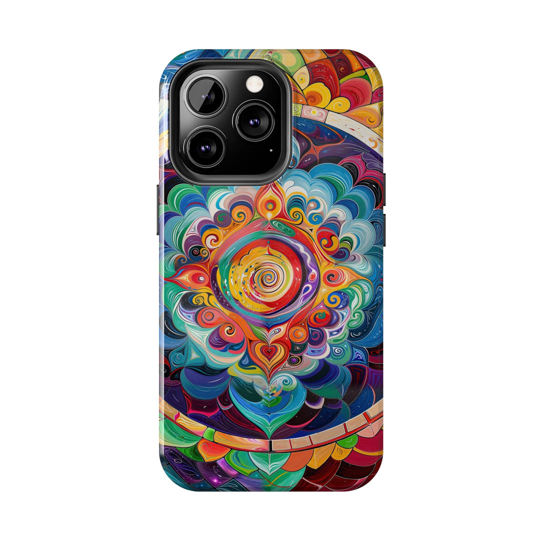 Vibrant Cosmic Mandala - Tough Phone Case - Phone Case - g(0D·IO) - iPhone 13 Mini - -