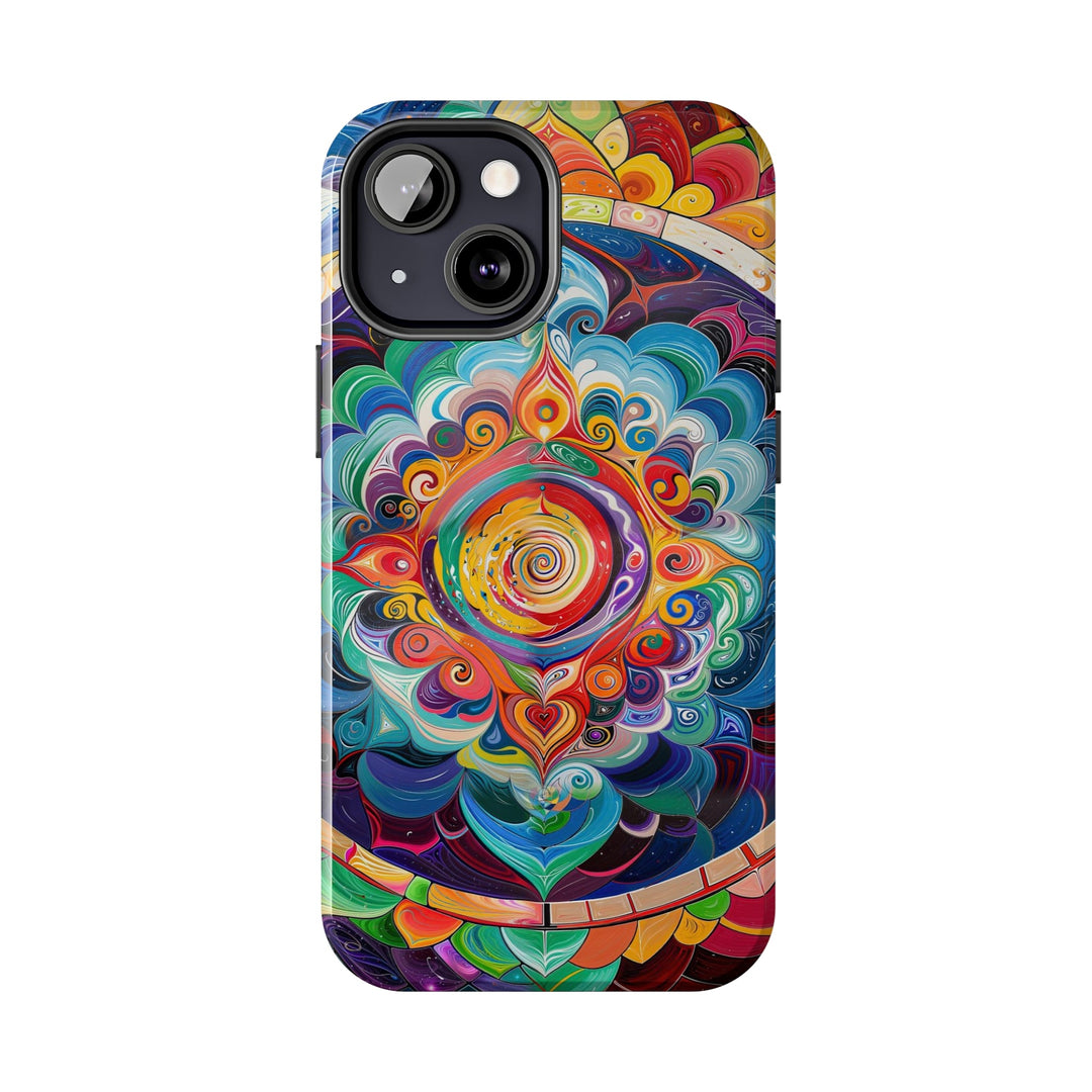 Vibrant Cosmic Mandala - Tough Phone Case - Phone Case - g(0D·IO) - iPhone 13 Mini - -