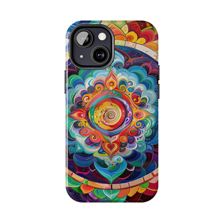 Vibrant Cosmic Mandala - Tough Phone Case - Phone Case - g(0D·IO) - iPhone 13 Mini - -