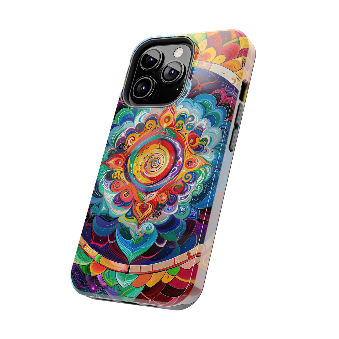 Vibrant Cosmic Mandala - Tough Phone Case - Phone Case - g(0D·IO) - iPhone 13 Mini - -