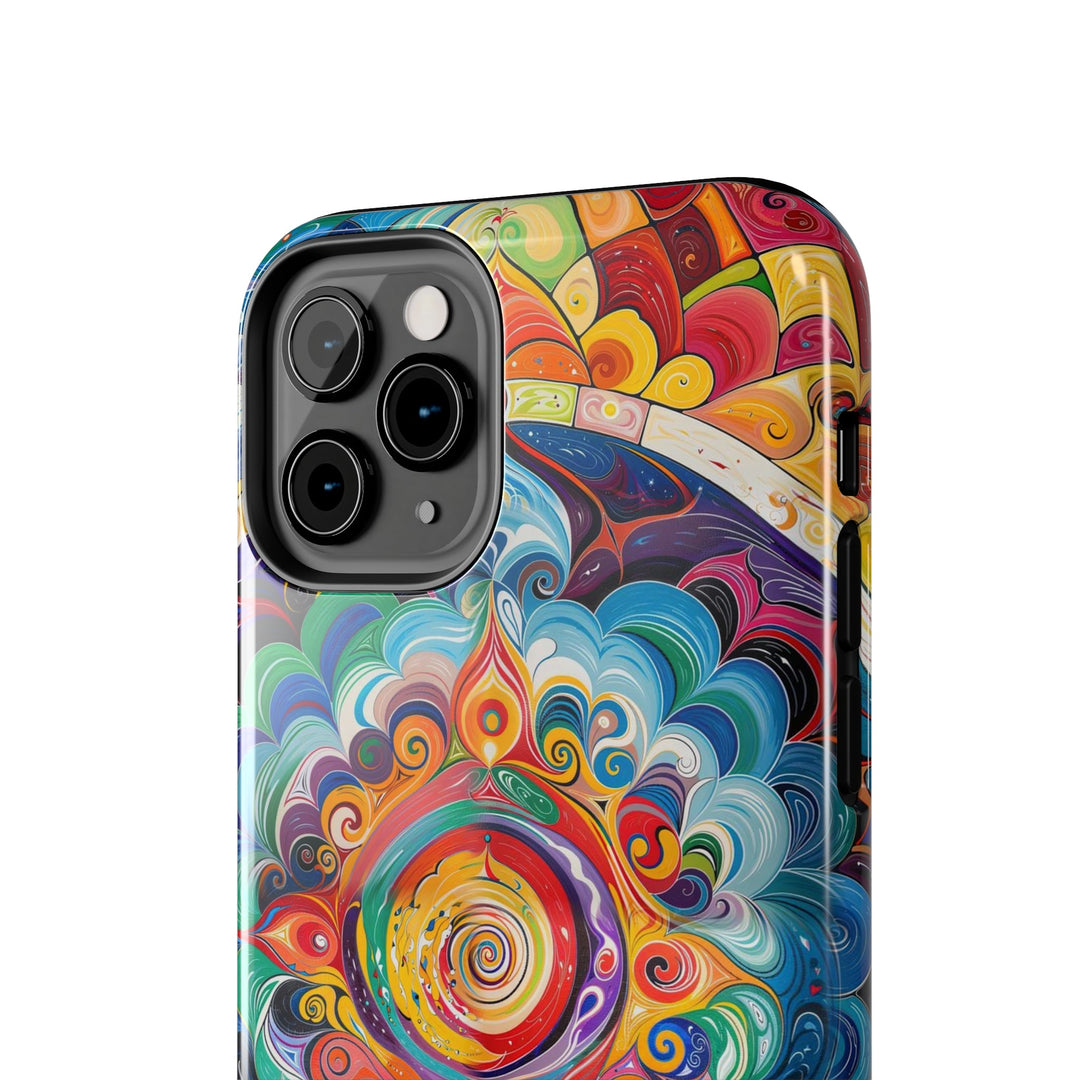 Vibrant Cosmic Mandala - Tough Phone Case - Phone Case - g(0D·IO) - iPhone 13 Mini - -