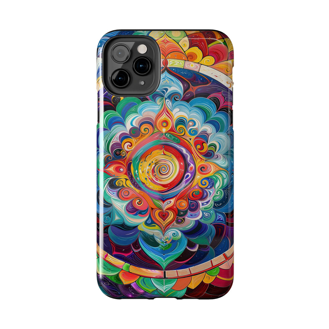 Vibrant Cosmic Mandala - Tough Phone Case - Phone Case - g(0D·IO) - iPhone 13 Mini - -