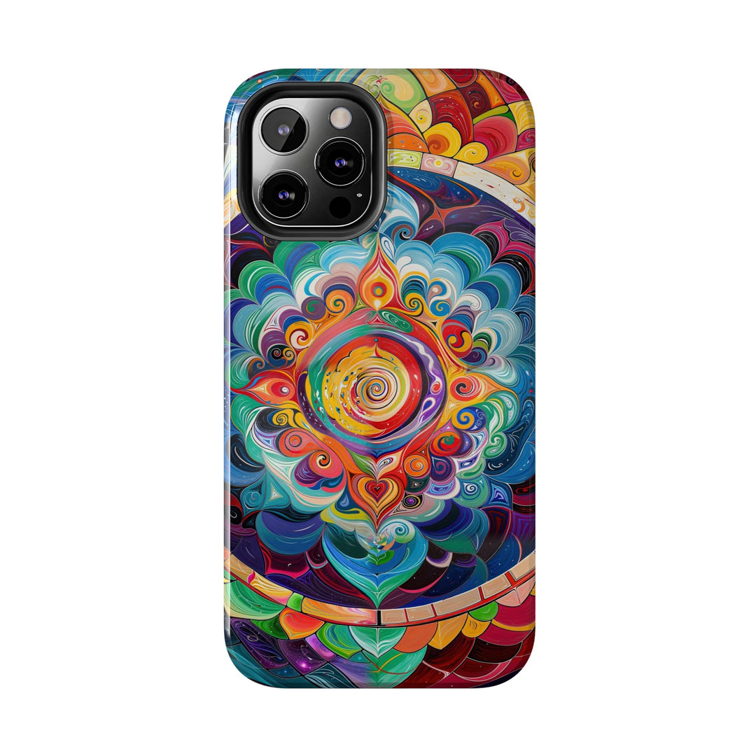 Vibrant Cosmic Mandala - Tough Phone Case - Phone Case - g(0D·IO) - iPhone 13 Mini - -