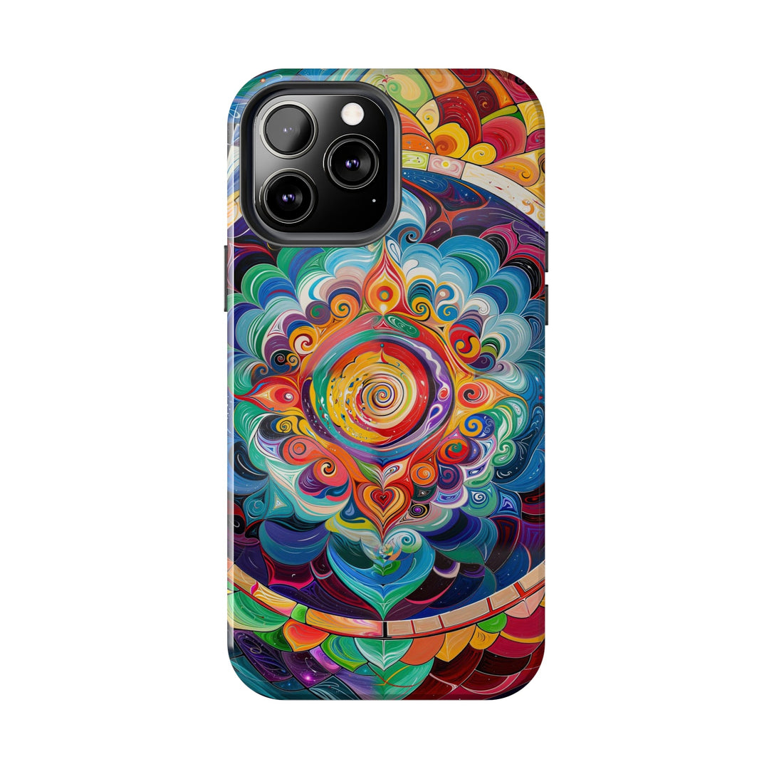 Vibrant Cosmic Mandala - Tough Phone Case - Phone Case - g(0D·IO) - iPhone 13 Mini - -