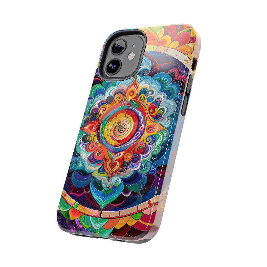 Vibrant Cosmic Mandala - Tough Phone Case - Phone Case - g(0D·IO) - iPhone 13 Mini - -