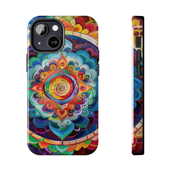 Vibrant Cosmic Mandala - Tough Phone Case - Phone Case - g(0D·IO) - iPhone 13 Mini - -