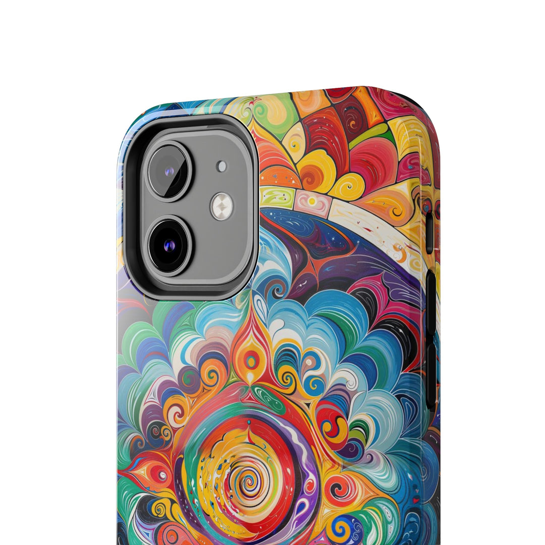 Vibrant Cosmic Mandala - Tough Phone Case - Phone Case - g(0D·IO) - iPhone 13 Mini - -