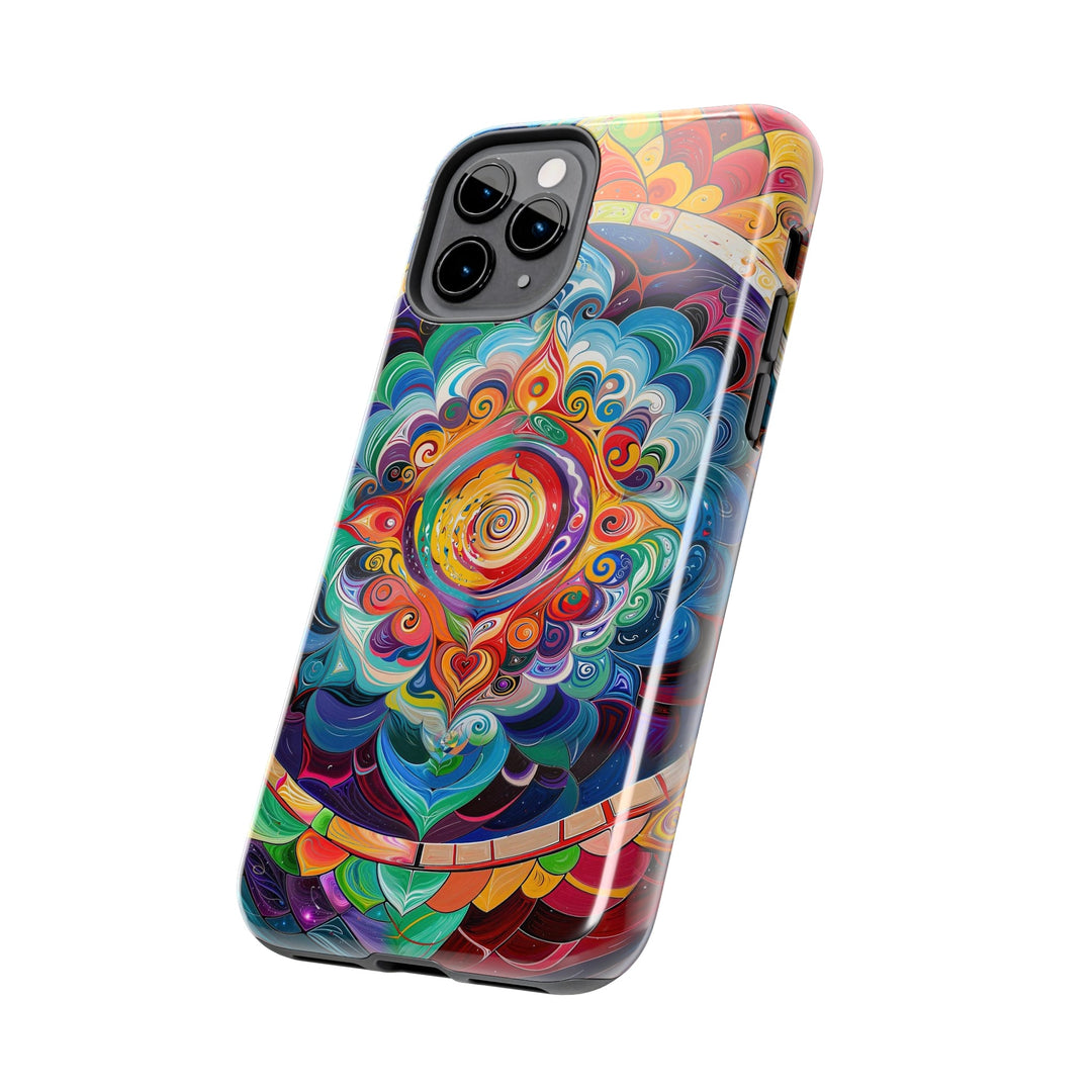 Vibrant Cosmic Mandala - Tough Phone Case - Phone Case - g(0D·IO) - iPhone 13 Mini - -