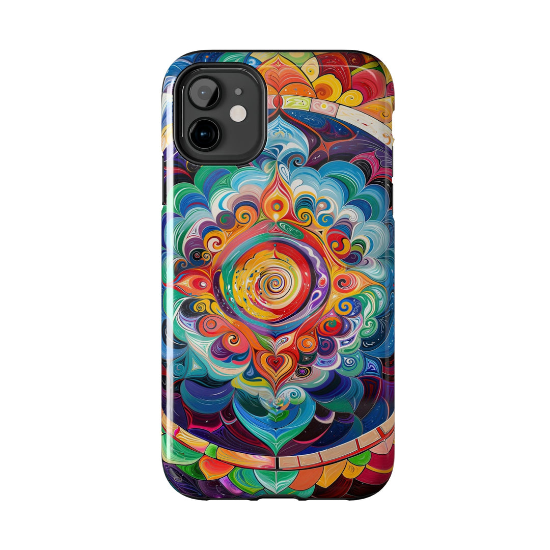 Vibrant Cosmic Mandala - Tough Phone Case - Phone Case - g(0D·IO) - iPhone 13 Mini - -