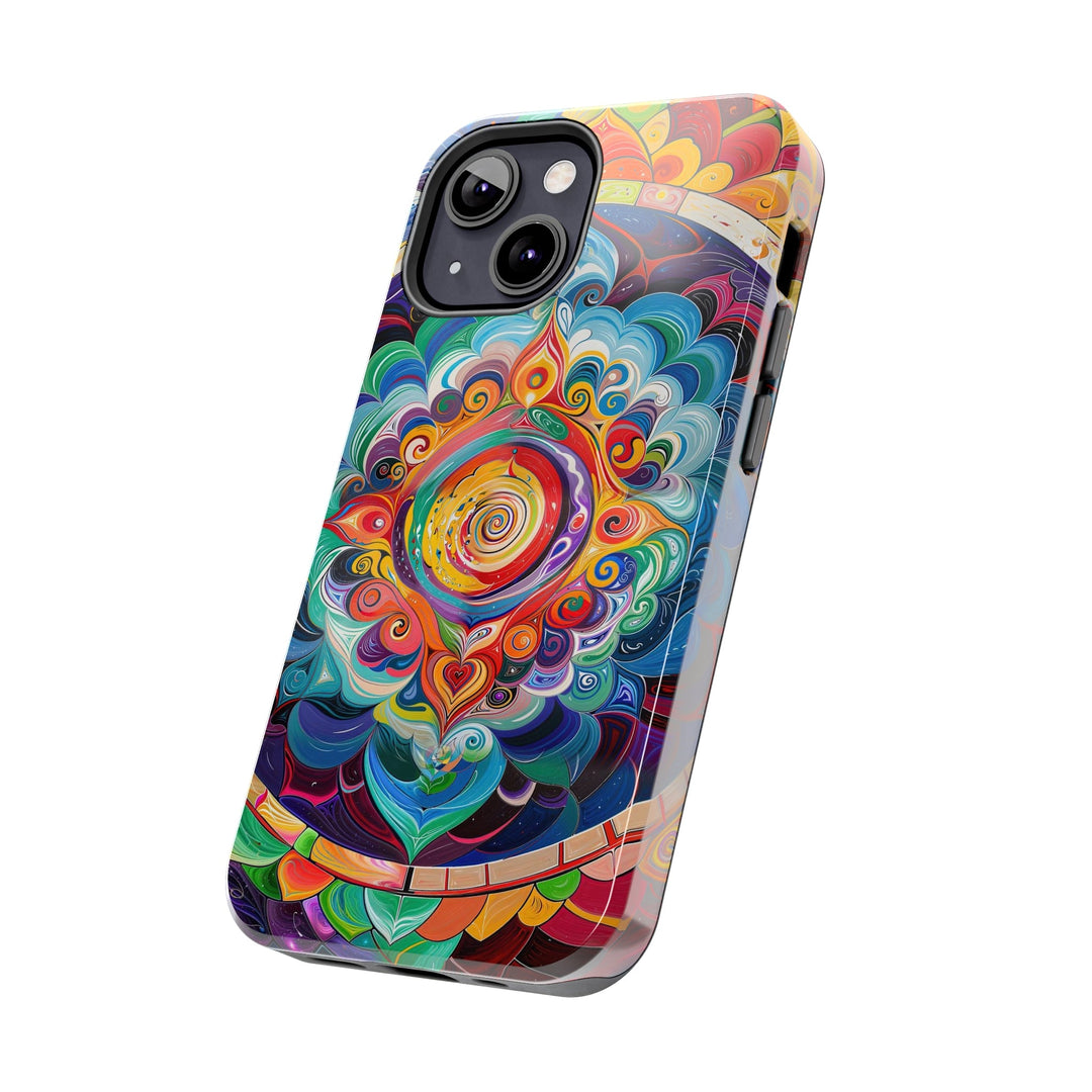 Vibrant Cosmic Mandala - Tough Phone Case - Phone Case - g(0D·IO) - iPhone 13 Mini - -