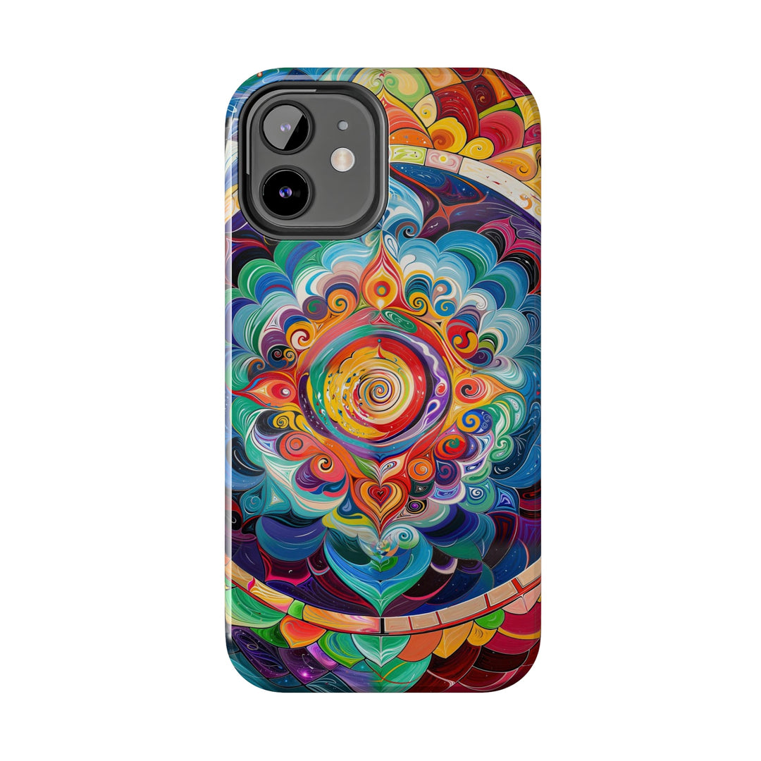 Vibrant Cosmic Mandala - Tough Phone Case - Phone Case - g(0D·IO) - iPhone 13 Mini - -