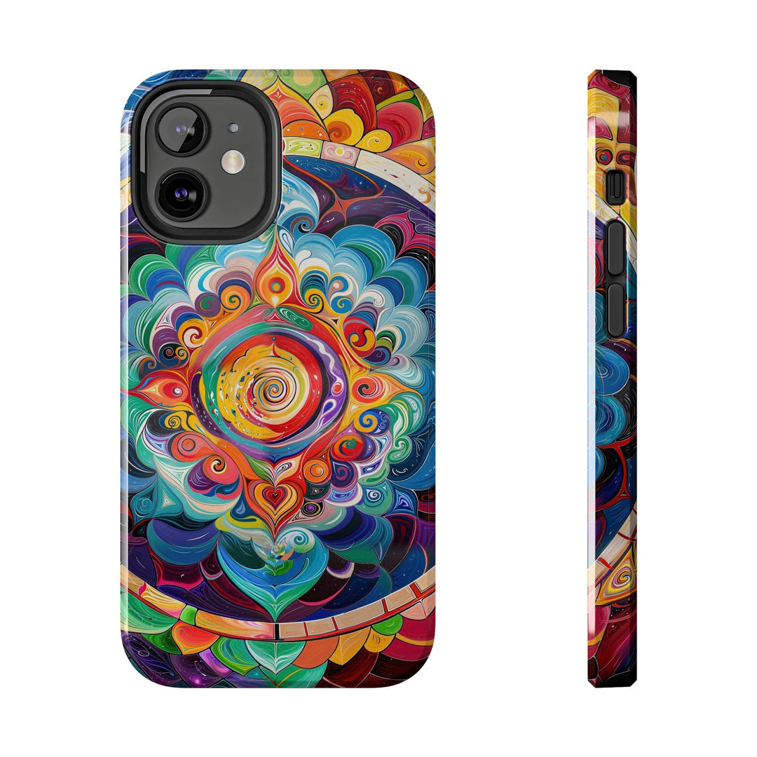 Vibrant Cosmic Mandala - Tough Phone Case - Phone Case - g(0D·IO) - iPhone 12 Mini - -