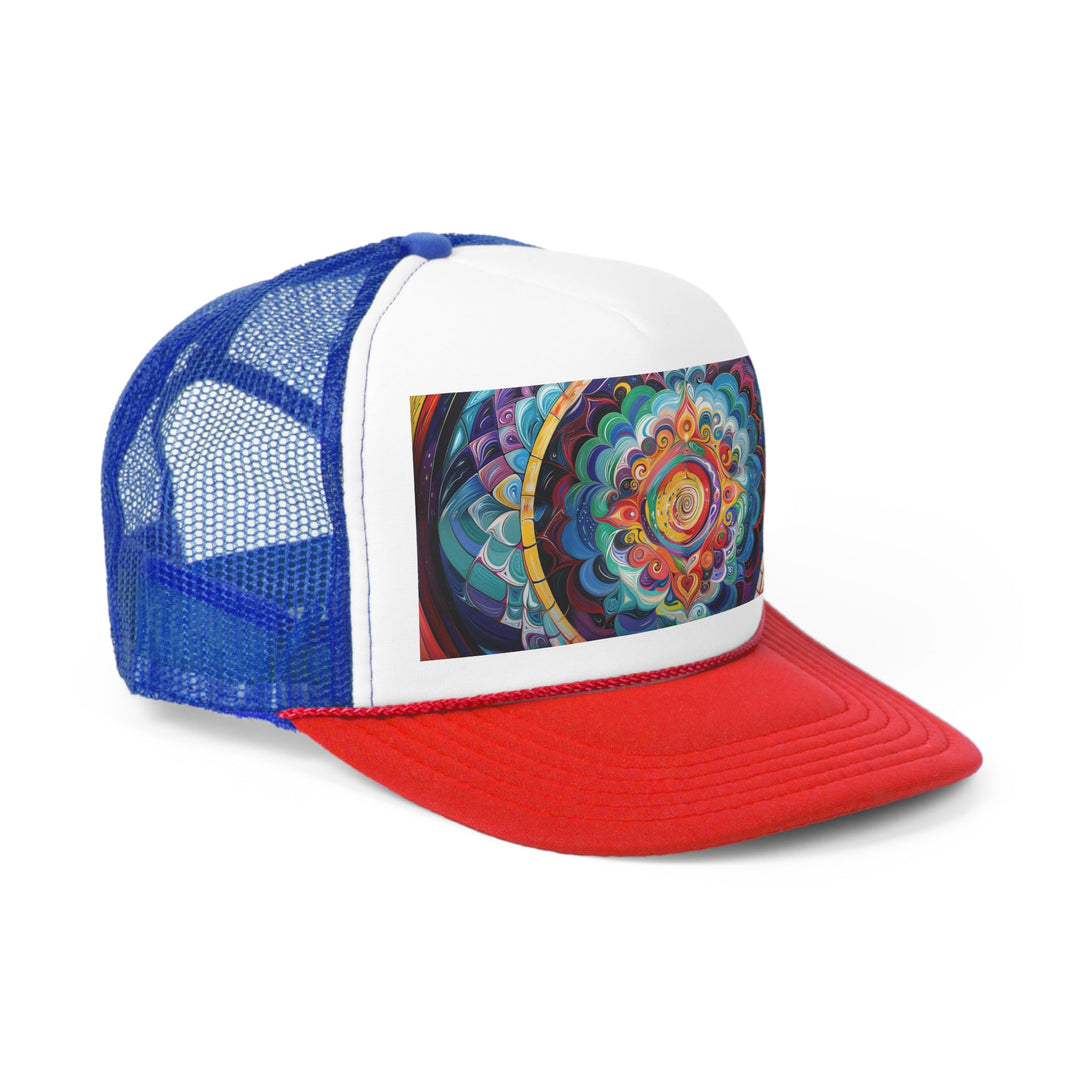 Vibrant Cosmic Mandala - Trucker Hat - Hats - g(0D·IO) - Pink - One size -