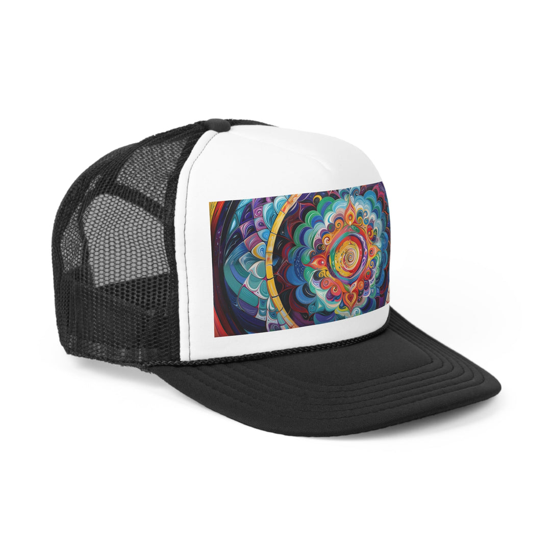 Vibrant Cosmic Mandala - Trucker Hat - Hats - g(0D·IO) - Pink - One size -