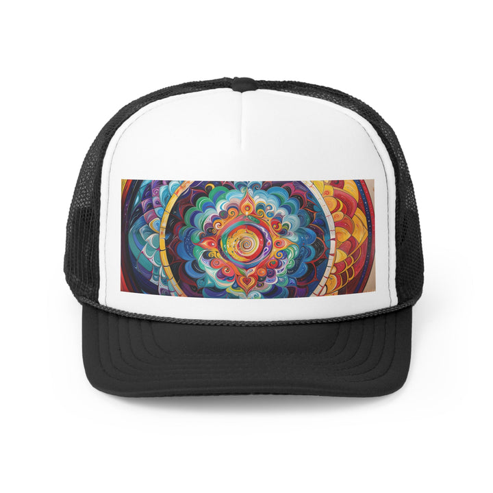 Vibrant Cosmic Mandala - Trucker Hat - Hats - g(0D·IO) - Black - One size -