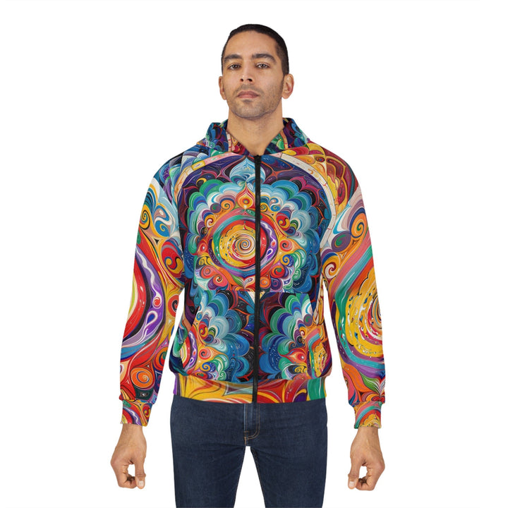 Vibrant Cosmic Mandala - Unisex Zip Hoodie - All Over Prints - g(0D·IO) - XS - -