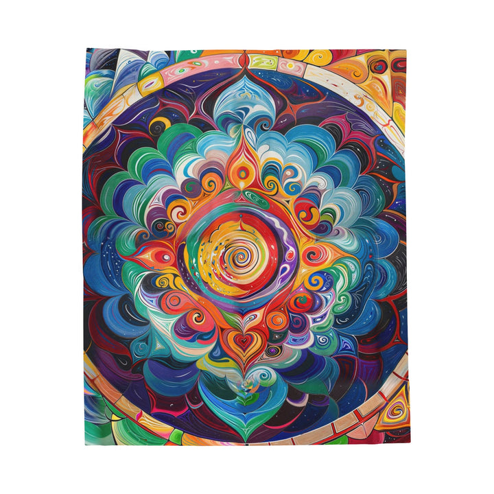 Vibrant Cosmic Mandala - Velveteen Plush Blanket - All Over Prints - g(0D·IO) - 50" × 60" - -