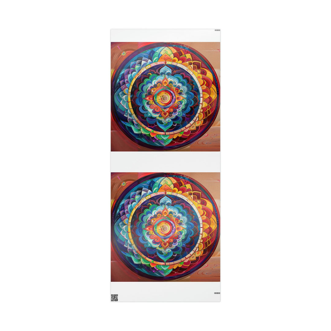 Vibrant Cosmic Mandala - Wrapping Paper - Home Decor - g(0D·IO) - 30'' x 72'' - Glossy -