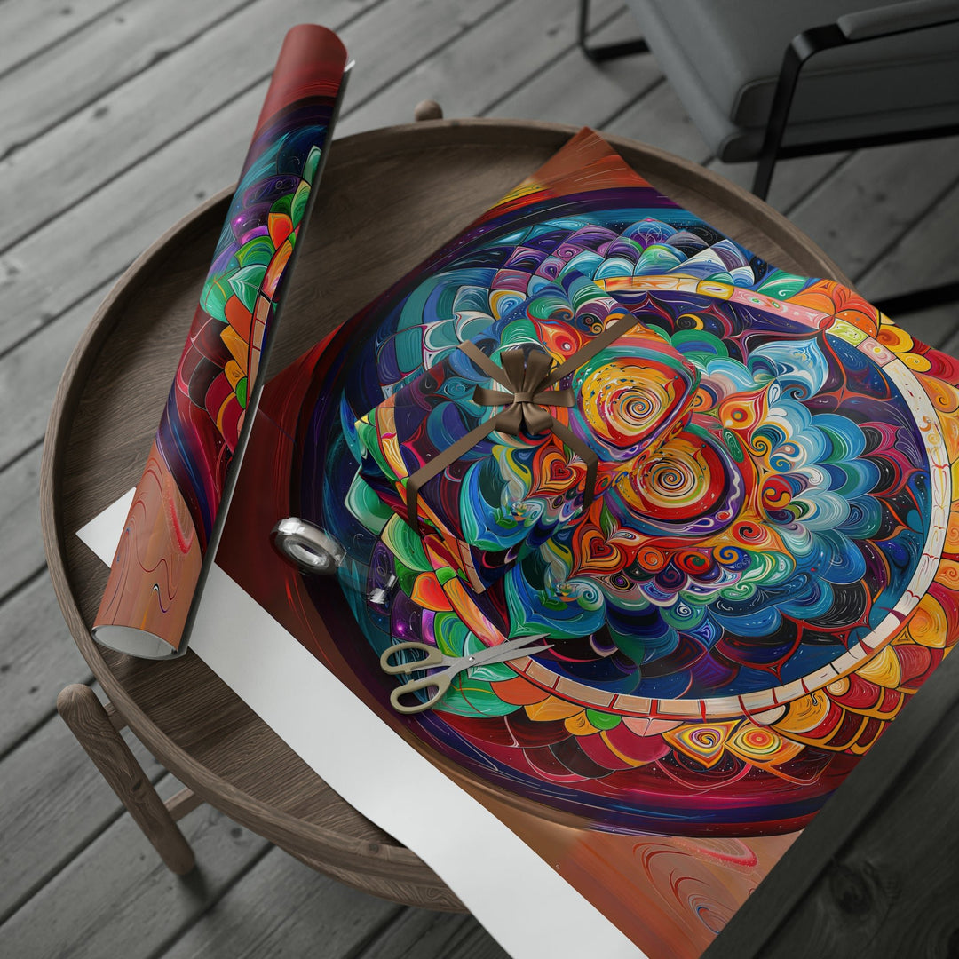 Vibrant Cosmic Mandala - Wrapping Paper - Home Decor - g(0D·IO) - 30'' x 72'' - Matte -
