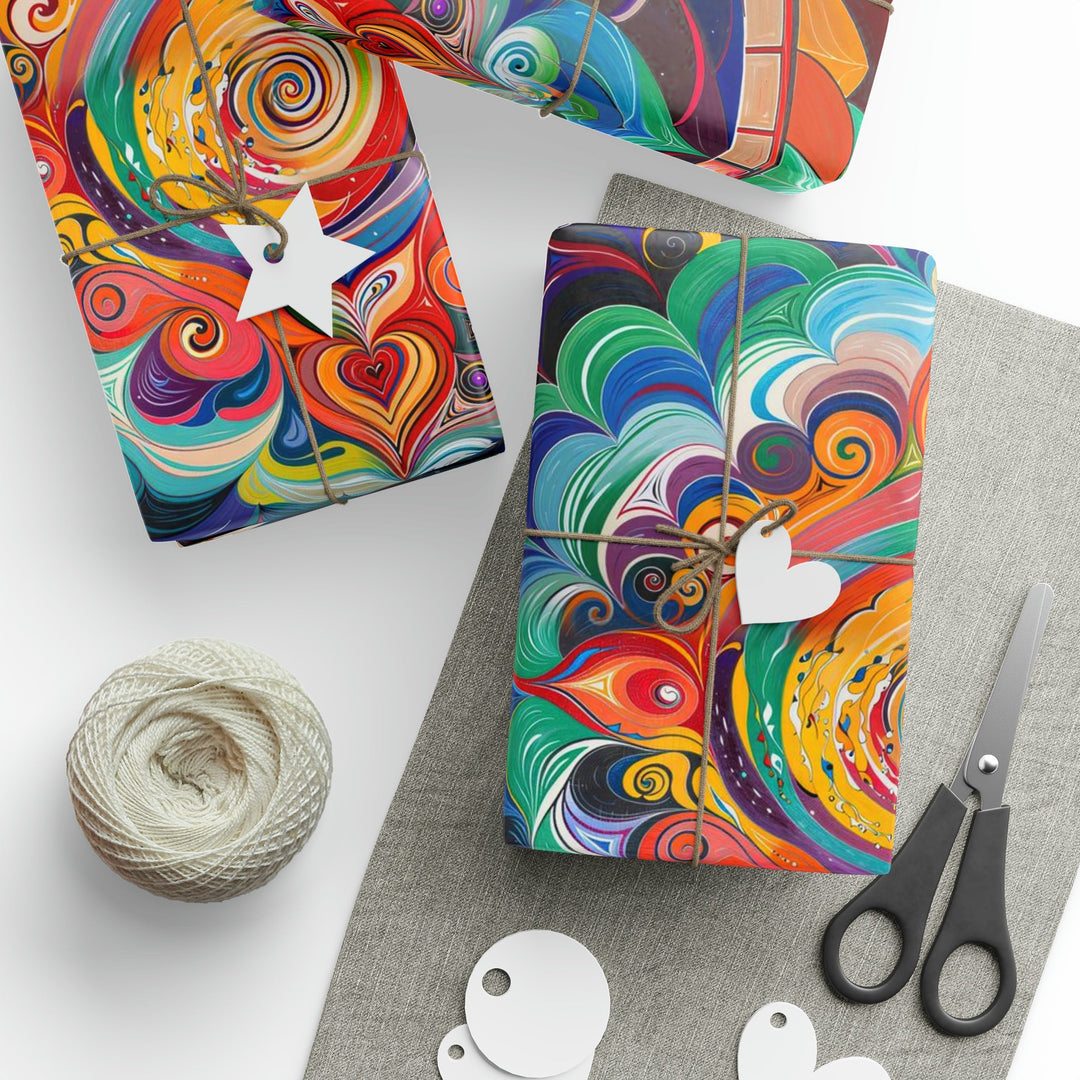 Vibrant Cosmic Mandala - Wrapping Paper - Home Decor - g(0D·IO) - 30'' x 72'' - Matte -