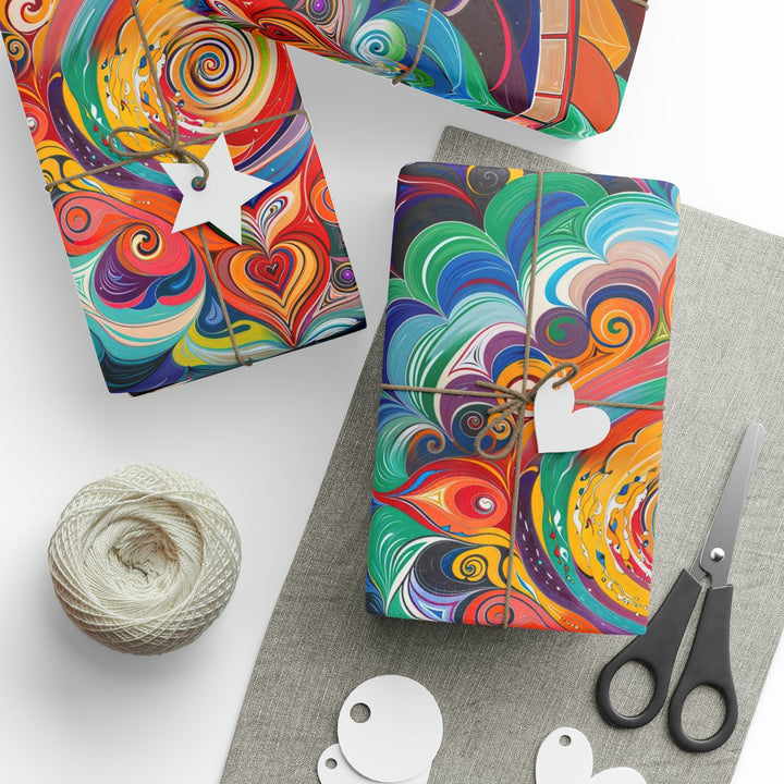 Vibrant Cosmic Mandala - Wrapping Paper - Home Decor - g(0D·IO) - 30'' x 72'' - Matte -