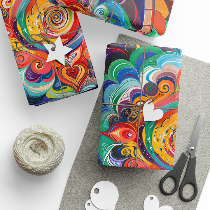 Vibrant Cosmic Mandala - Wrapping Paper - Home Decor - g(0D·IO) - 30'' x 72'' - Matte -