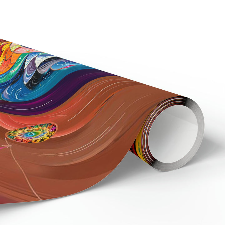 Vibrant Cosmic Mandala - Wrapping Paper - Home Decor - g(0D·IO) - 30'' x 72'' - Matte -