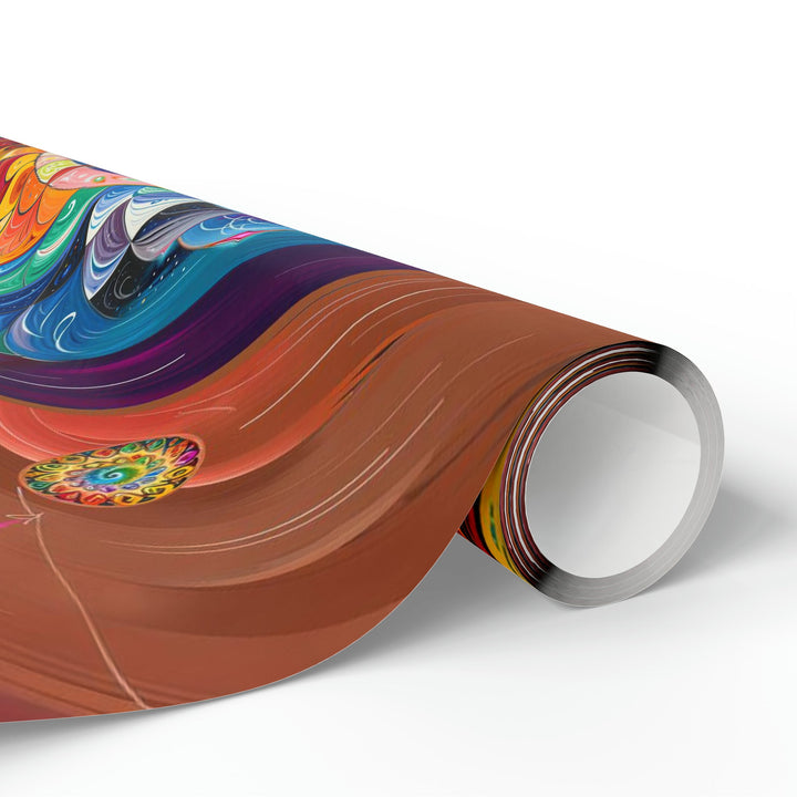 Vibrant Cosmic Mandala - Wrapping Paper - Home Decor - g(0D·IO) - 30'' x 72'' - Matte -